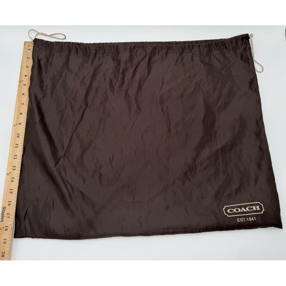 Authentic Coach Brown Dust Bag Drawsting Pouch Large Handbag Storage 23"x19"